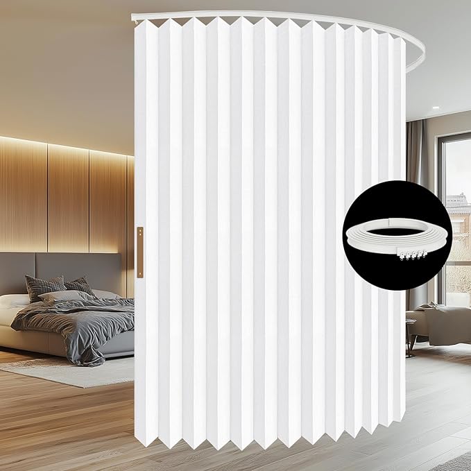 Room Divider Curtain Sets with Flexible Ceiling Track, Privacy Soundproof