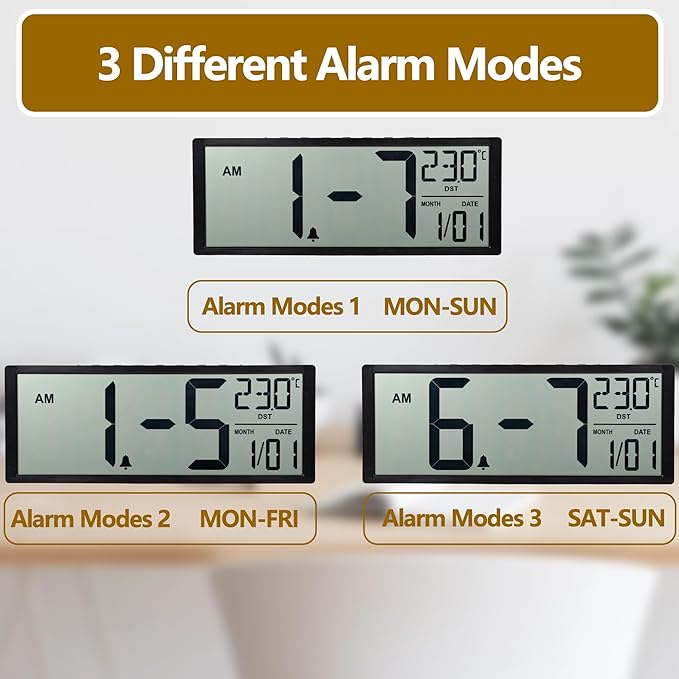 Maxstar Large Digital Wall Clock, Desktop/Wall Mounted