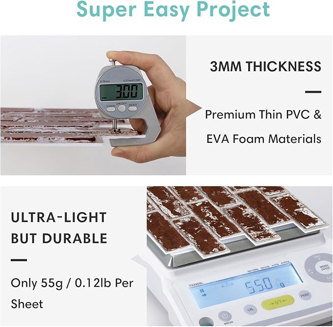 Commomy 3D Peel and Stick Brick Tiles