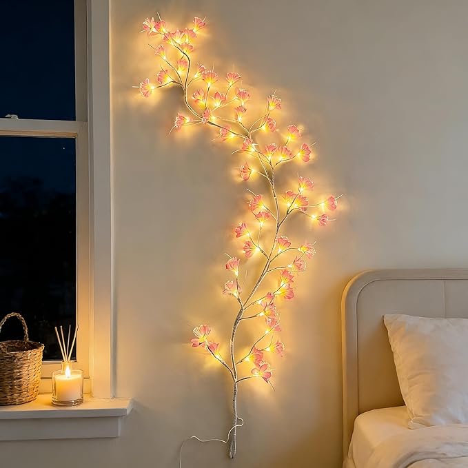 Cherry Blossom Tree Branch Lights: Cherry Blossom Willow Vine Garland