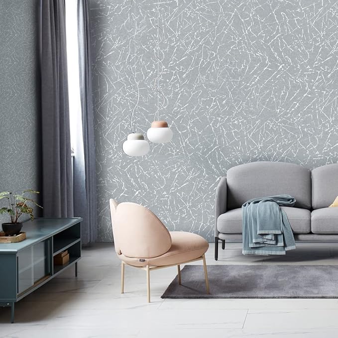 Cohoo Home Gray Peel and Stick Wallpaper Grey Silk Contact Paper