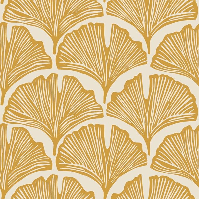 Tempaper x Novogratz Golden Mustard Feather Palm Removable Peel and Stick