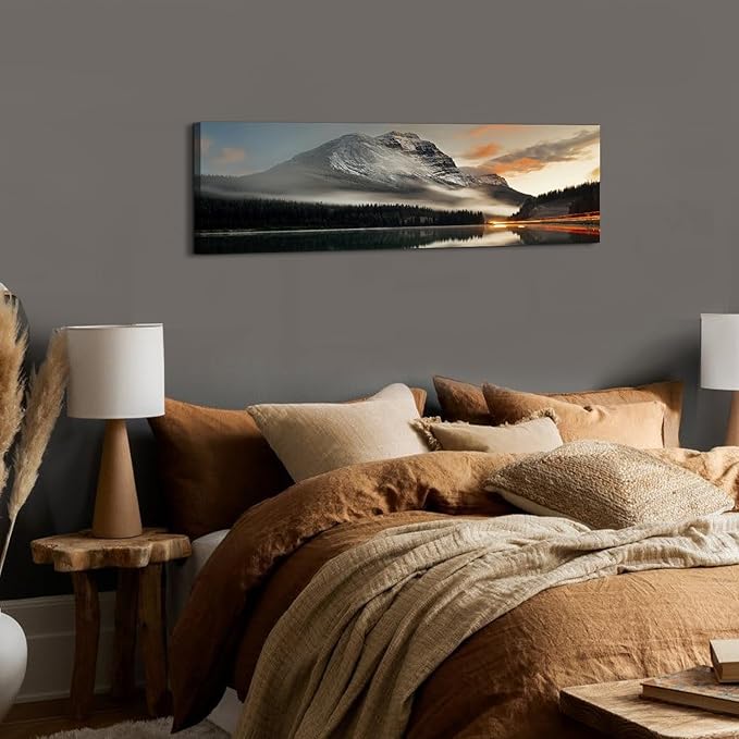 Sunset Mountain Landscape Canvas Wall Art
