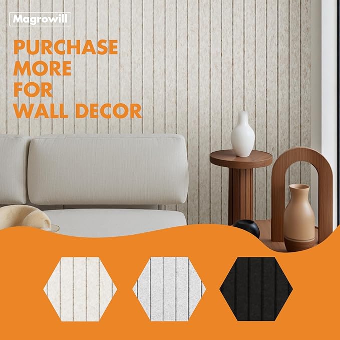 Cork Board Tiles for Wall with Push Pins, Removable 36" x 24" Slat Bulletin