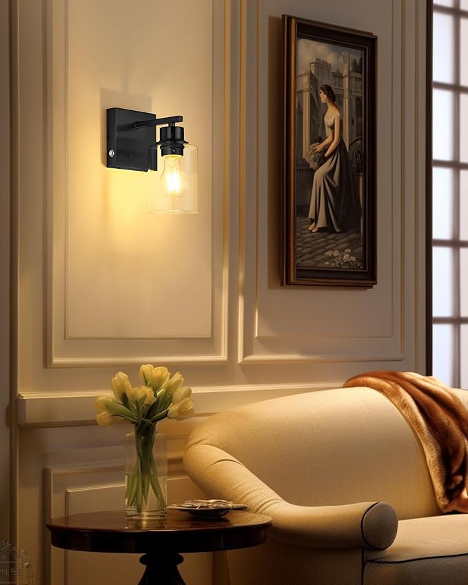 Battery Operated Wall Sconce Set of 2, Easy Install Dimmable Wireless Wall