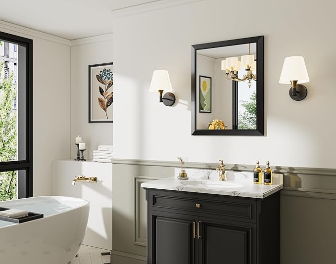 Briivue 24x30 Inch Black Bathroom Mirror