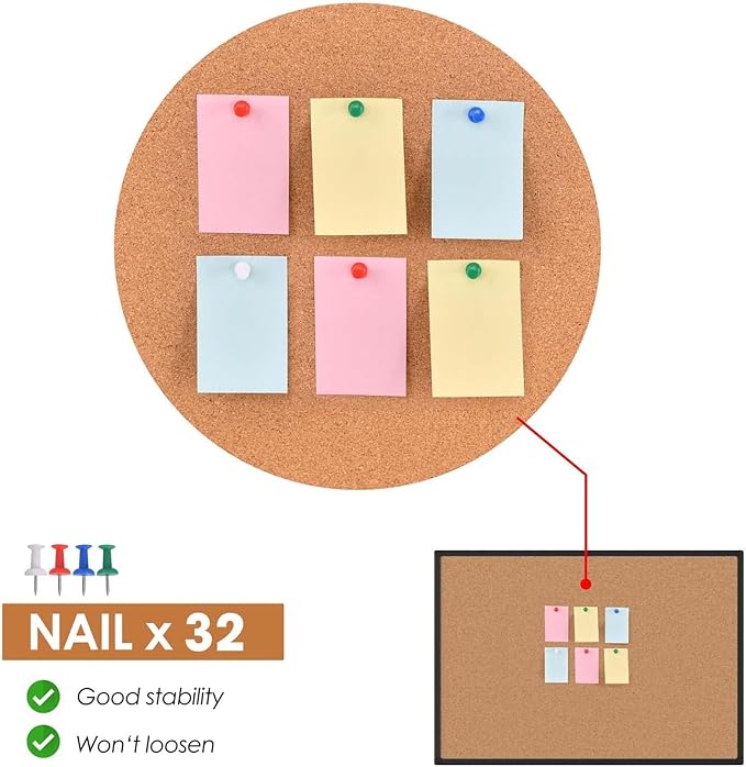2-Pack Cork Board Bulletin Board 24 x 18, Office Board