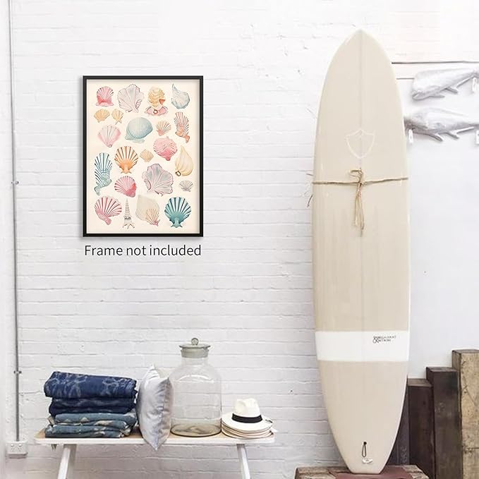 Pink Seashell Posters Coastal Cowgirl Canvas Wall Art Beach House Starfish