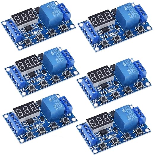 6 PCS Timer Relay Module DC 6-30V Timer Relay Programmable with LCD Display / 5V Micro USB, Smart Home Controller