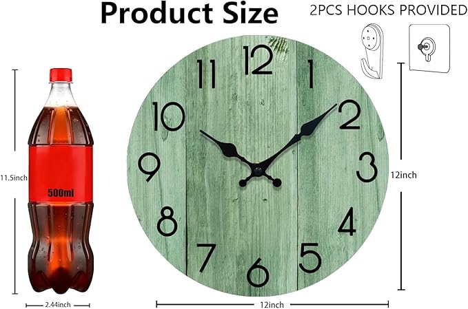 Wall Clock, Modern Wall Clocks Battery Operated, Silent Non Ticking Clock