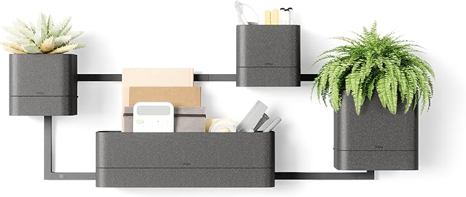 Umbra Cubiko Wall Planter with 4 Lightweight and Durable Pots