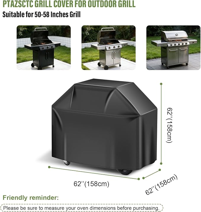 Grill Cover for Outdoor Grill 58 inch,Universal Grill Covers Heavy Duty Waterproof,Fade Resistant BBQ Grill Cover for Outside,Gas Grill Covers, Adjustable Drawstring，Oxford Fabric Material