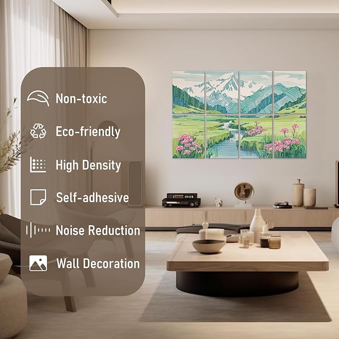 Art Acoustic Panels Tiles Decorative Room Sound Proof Foam Absorbing Panels