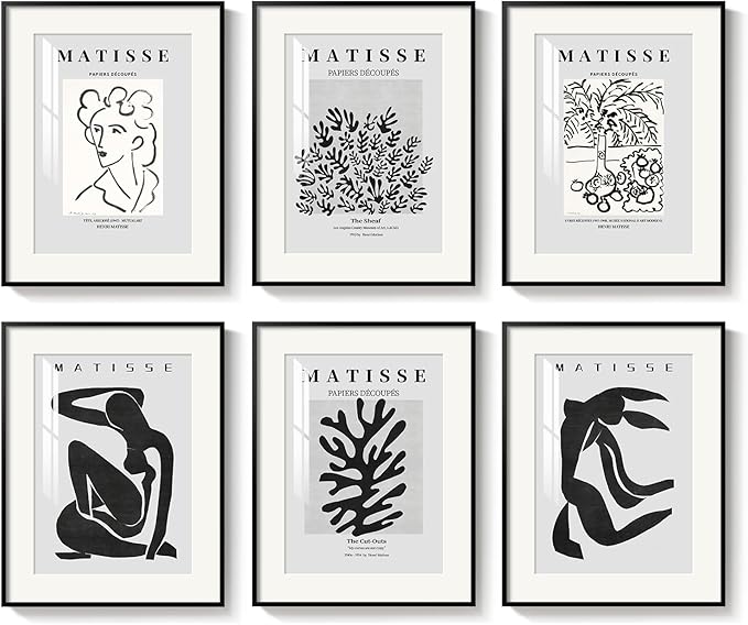 Framed Matisse Wall Art for Living Room, Abstract Aesthetic Pictures for Bedroom