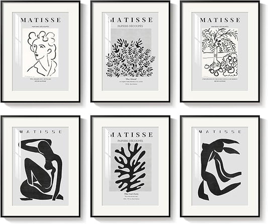 Framed Matisse Wall Art for Living Room, Abstract Aesthetic Pictures for Bedroom
