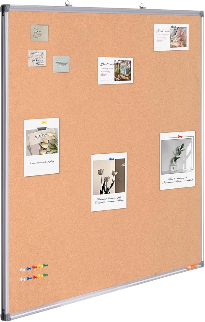 VEVOR 48"x36" Large Cork Board – Wall-Mounted Bulletin Board