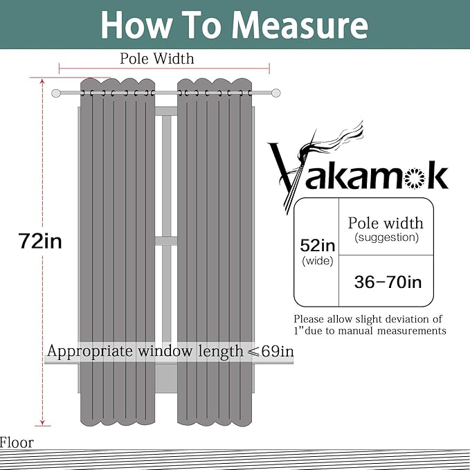 Yakamok Gray Full Shading Curtain Panels