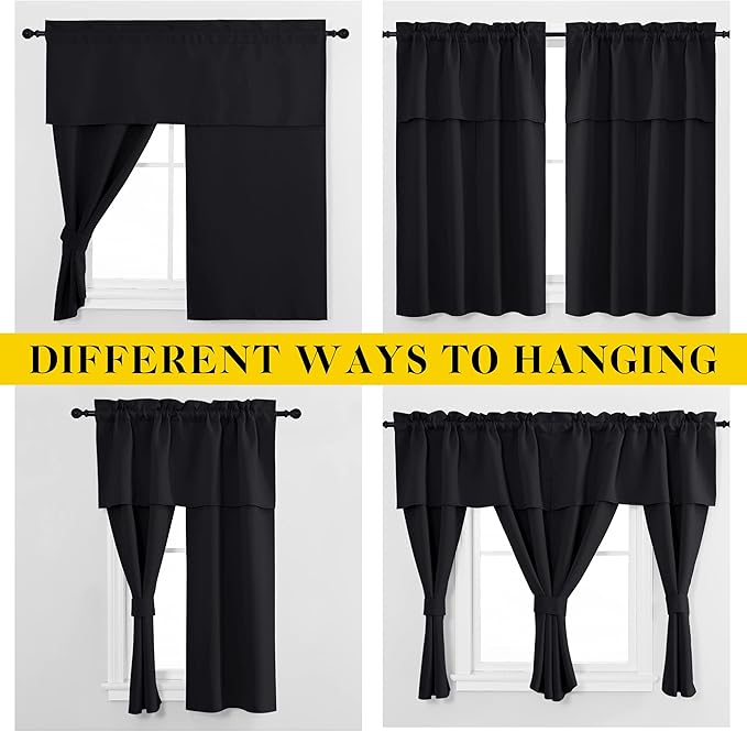 NICETOWN Black Blackout Curtains