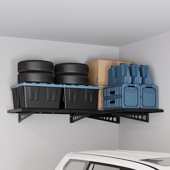 FLEXIMOUNTS 2 Pack 2x4ft Corner Wall Shelving Garage Storage Rack, 24x48 inch