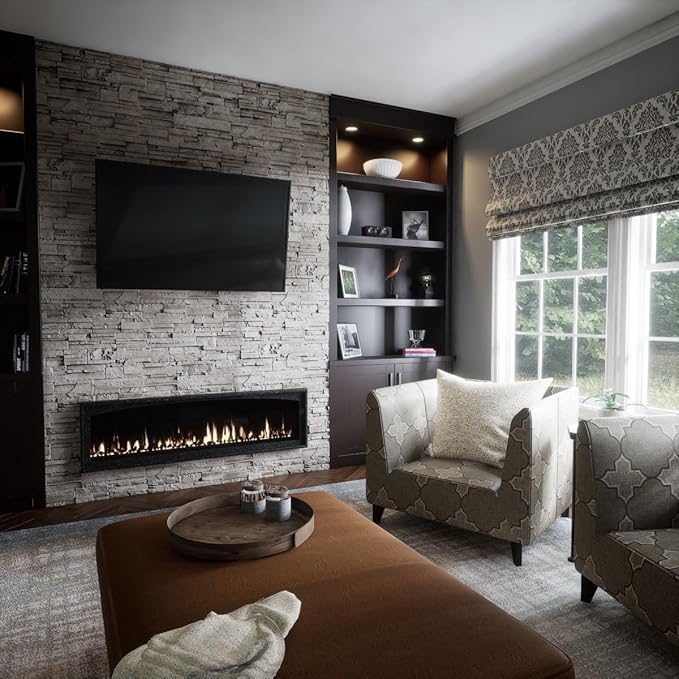 EverStone Cascade Faux Stone Panel, 48 5/8"W x 24 3/4"H x 1 1/4"D, Desert Sand