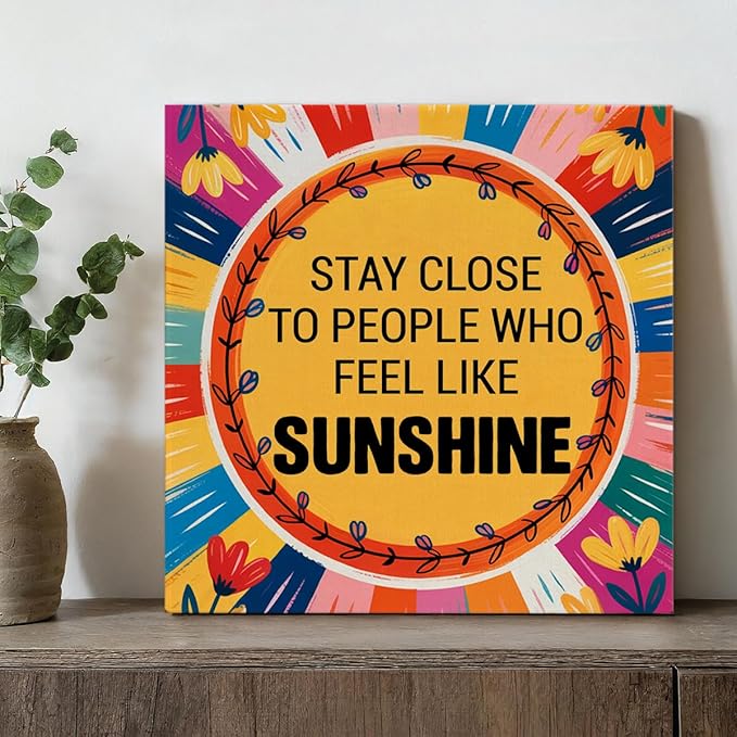 Inspirational Sunshine Wall Art Decor, Motivational Canvas Painting Pictures