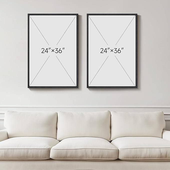 Framed Green Abstract Wall Art Set of 2