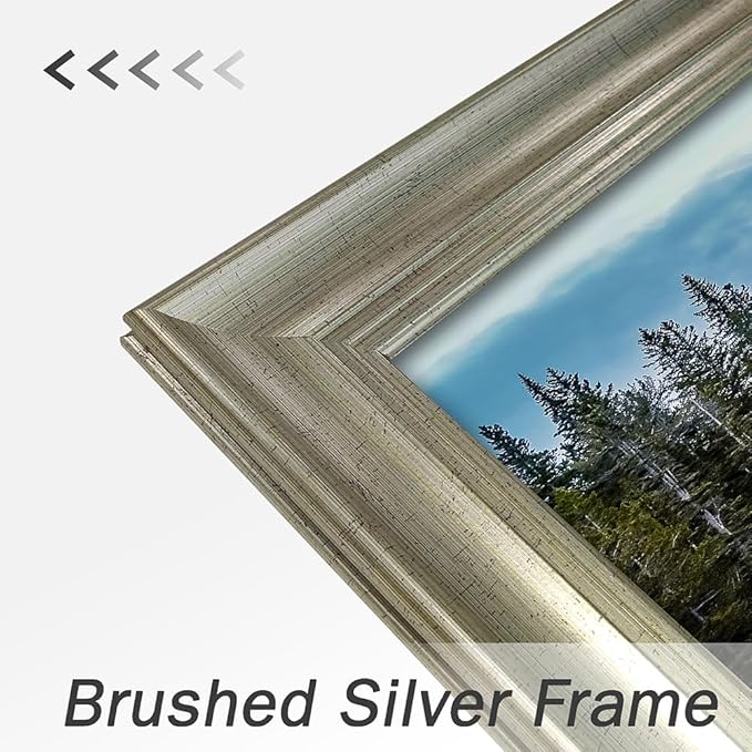 Framed Lake Canvas Wall Art: Mountain Range Skyline Scenery Painting Nature Landscape Artwork for Living Room