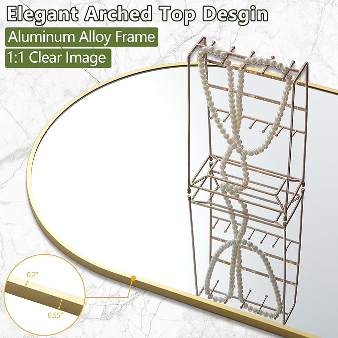Rowjut Floor Mirror Arched Full Length Mirrors, Mirror Full Length Standing