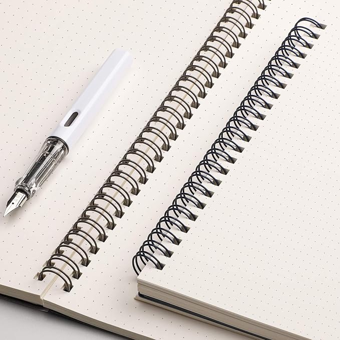 EMSHOI Dotted Journal Spiral Notebook 7.48" x 10.15" - 2 Pack 320 Pages 100gsm Thick Paper, B5 Dot Grid Notebook, Plastic Hardcover Journals for Writing Drawing