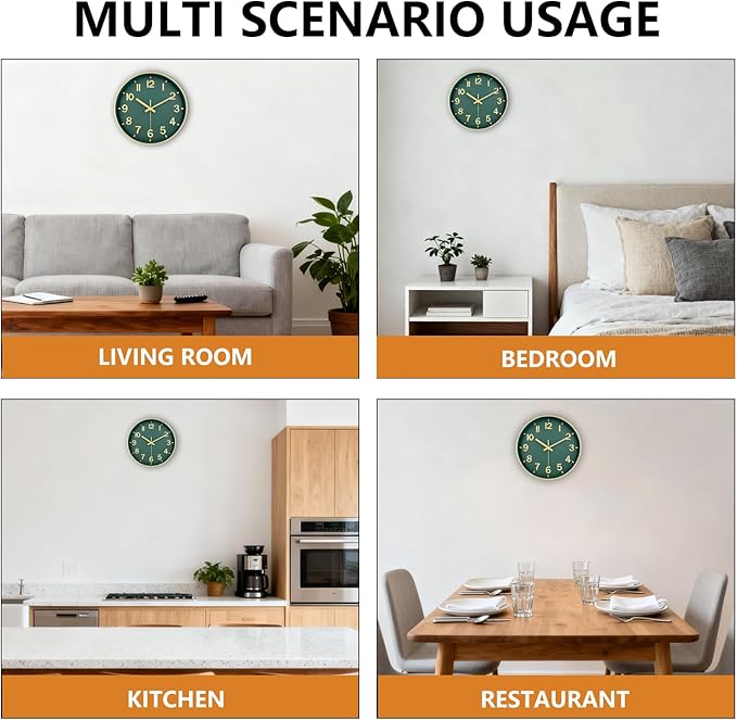 Modern Wall Clock, 10 Inch Digital Wall Clocks Battery Operated, Round Non