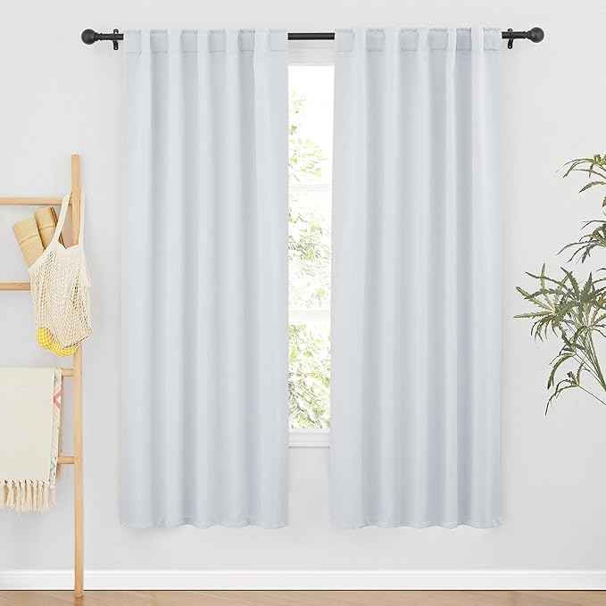 RYB HOME Living Room Window Curtains, Back Tab 2 Hanging Top, Thermal Insulated