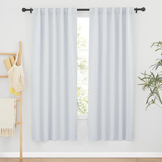 RYB HOME Living Room Window Curtains, Back Tab 2 Hanging Top, Thermal Insulated
