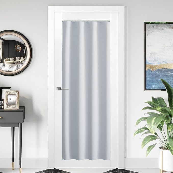 NICETOWN 1 Panel Room Darkening French Door Curtain, Thermal Insulated Front