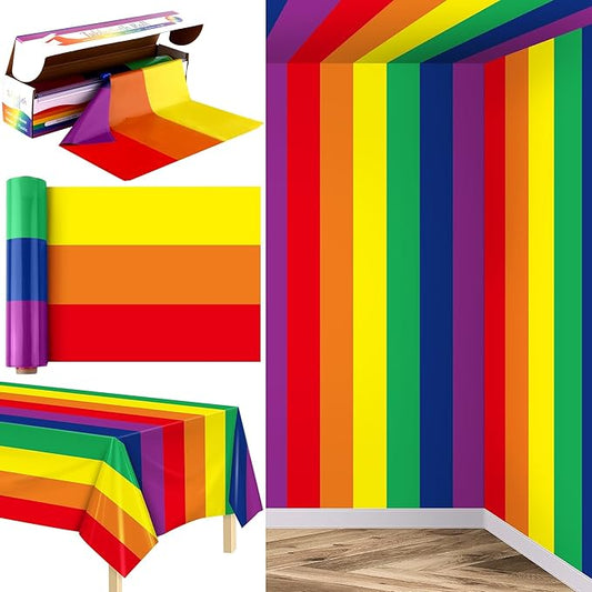 Kochorie 100 Ft x 54 Inch Rainbow Tablecloth Roll