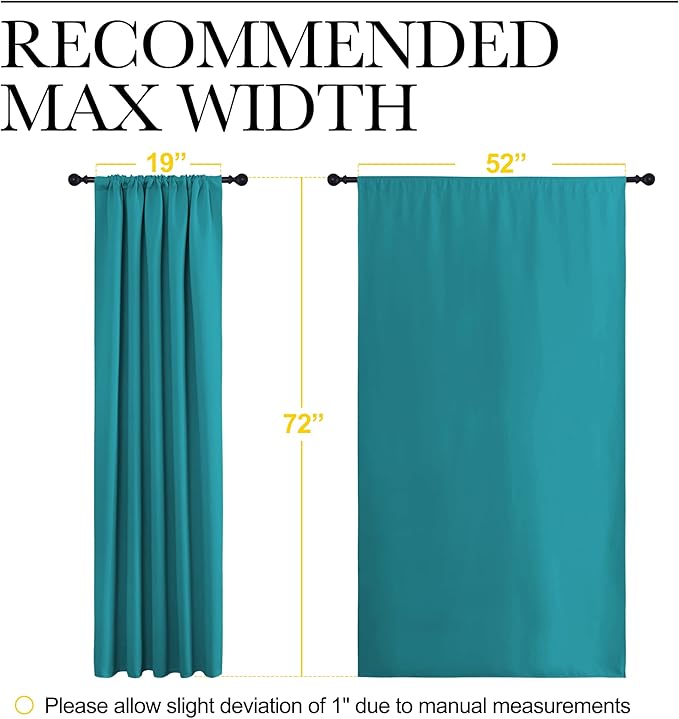 NICETOWN Peacock Blue Blackout Curtains Panels
