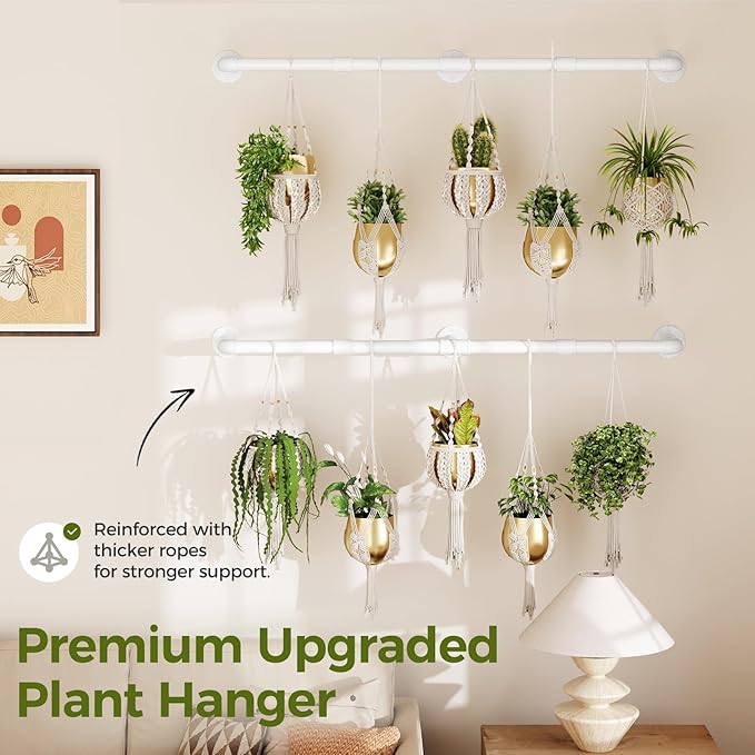 Bamworld Window Plant Hanger Indoor 63in 2PCS Hanging Planters