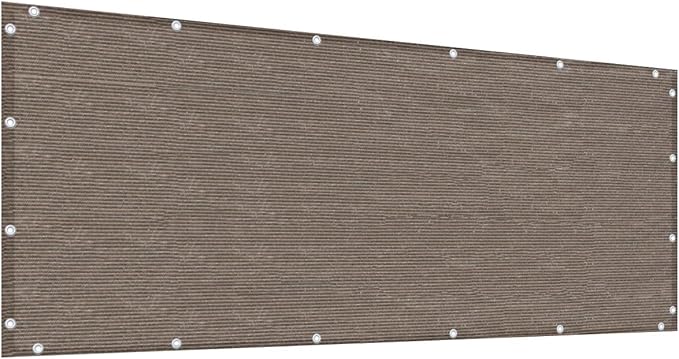 Alion Home© HDPE Privacy Screen Mesh for Pool, Patio, Deck, Balcony, Railing, Fence. No Black Trim. (3' x 24', Brown)