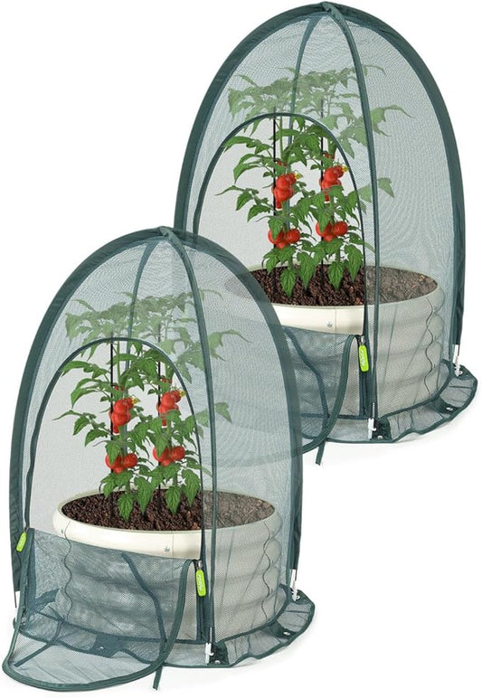 Pop up Gardening Net Cover,29.5x29.5x39.4 inches Pack of 2,Pest Guard Cover for Vegetables Fruits Durable Plant Gardening Net, Pop-Up Chicken Pen for Small Animals Outdoor Run and Pet Enclosure