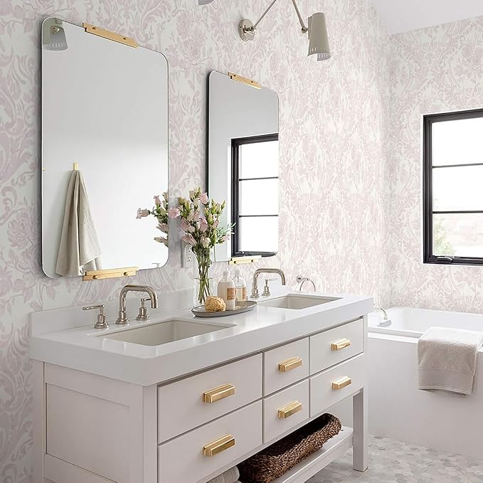 Ismoon Floral Peel and Stick Wallpaper Pink Contact Paper Boho Watercolor