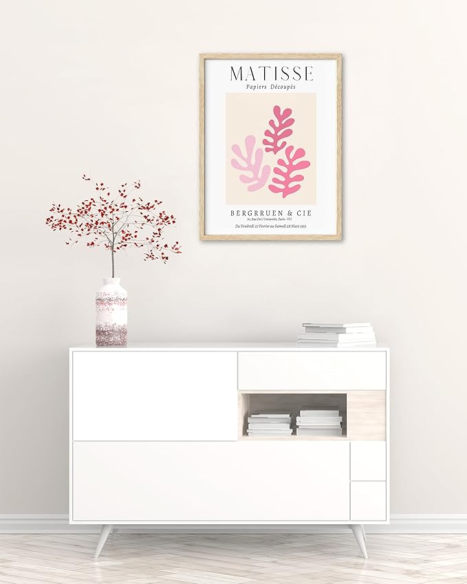 HesenDot Unframed Matisse Pink Wall Art, 12x16in Canvas Prints Poster,