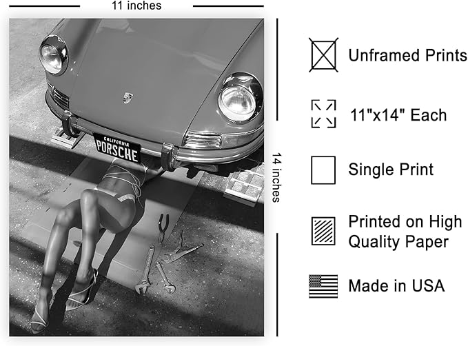 Poster Master Woman Under Classic Car