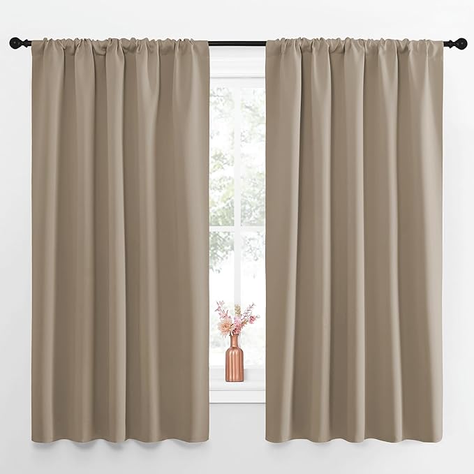 NICETOWN Blackout Curtains for Living Curtains, 52 by 63 Inch, Window Treatment