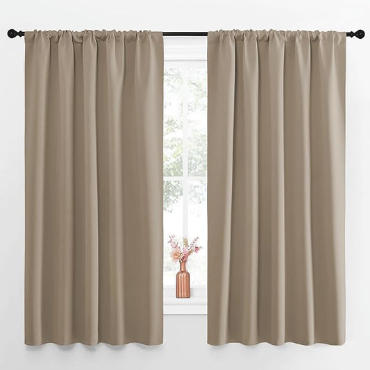 NICETOWN Blackout Curtains for Living Curtains, 52 by 63 Inch, Window Treatment