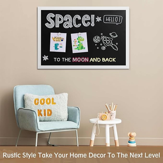 Magnetic Chalkboard Black Board 46 x 32, Extra Large Chalk Board Blackboard