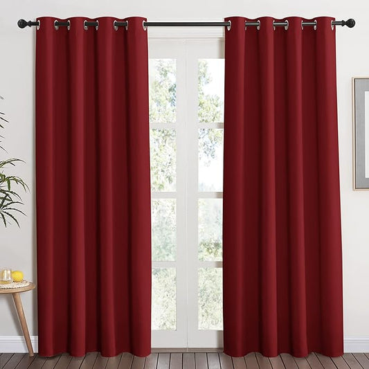 NICETOWN Burgundy Curtains for Living Room