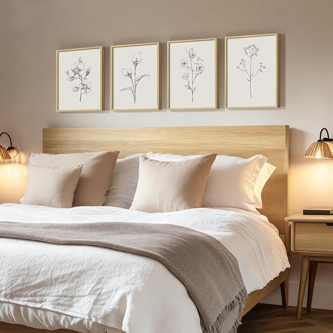 Framed Botanical Wall Art for Bathroom