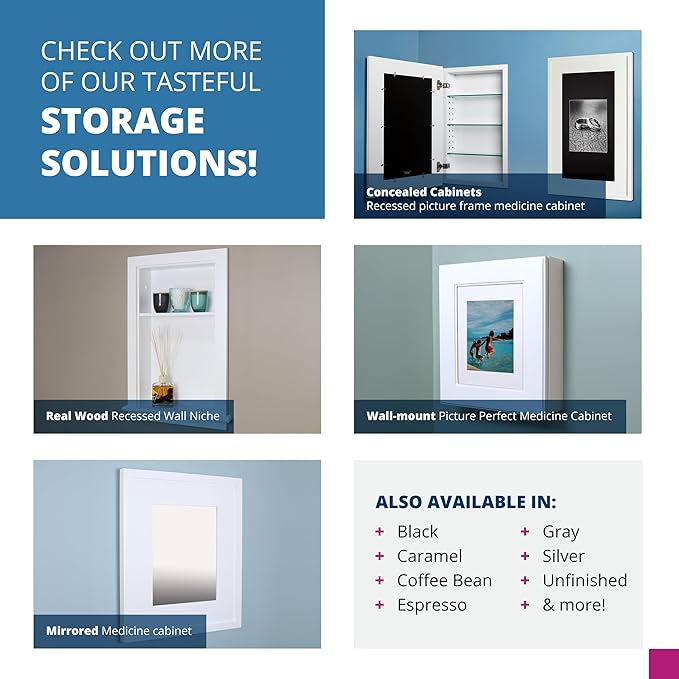 14x24 Aiden Recessed Wall Niche Medicine Cabinet Replacement, in The Wall