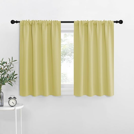 NICETOWN Blackout Curtains for Living Curtains, Paler Yellow, 2 Panels