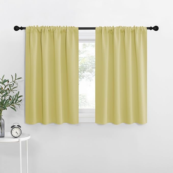 NICETOWN RV Bunk Curtains, Paler Yellow, 2 Panels, W42 x L30 -Inch, Kitchen