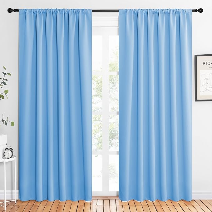 NICETOWN 2 Panels Blackout Curtains, Rod Pocket Thermal Insulated Drapes 84